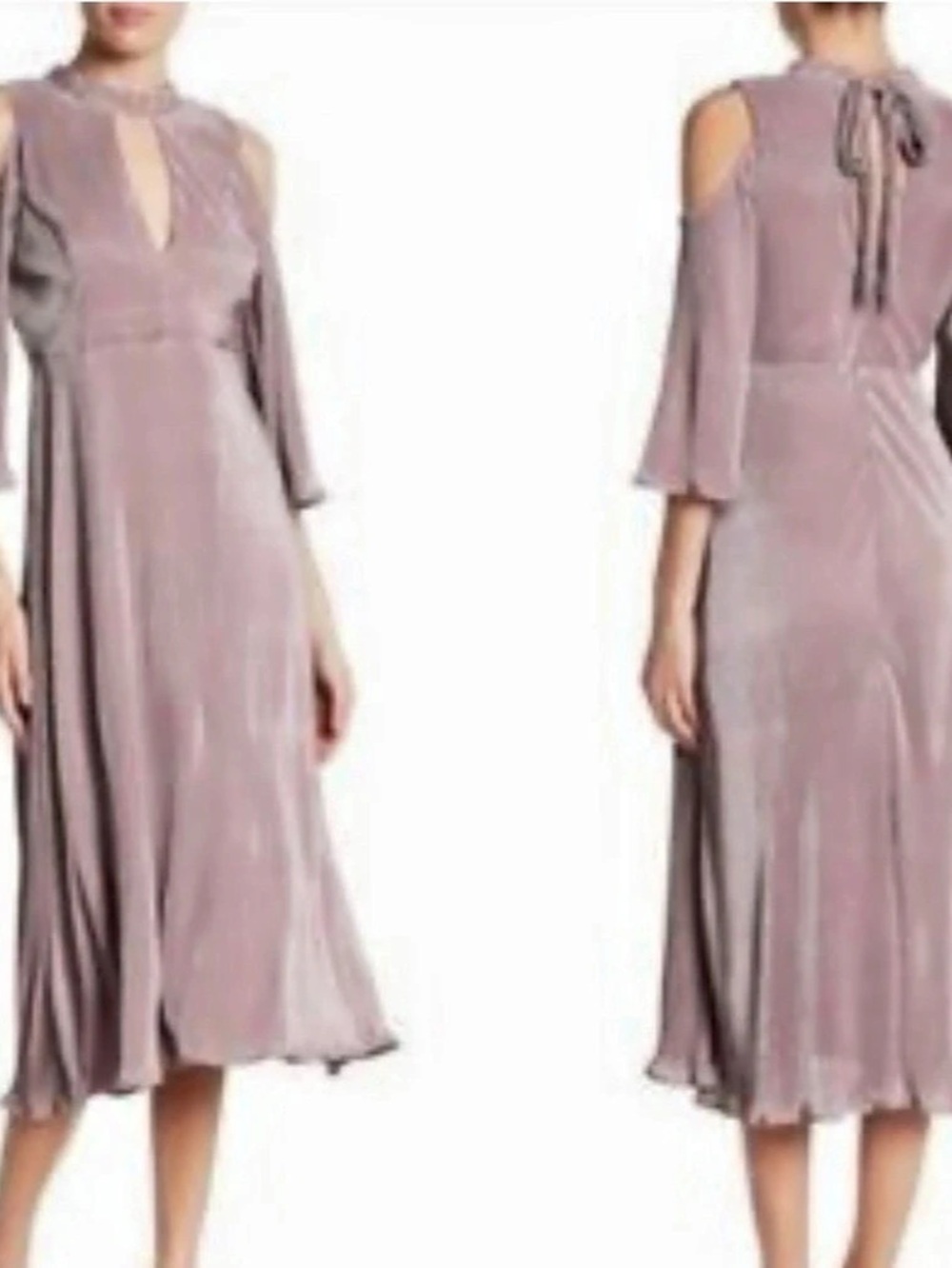 Lush Pleated Midi Dress in Purple Size Small